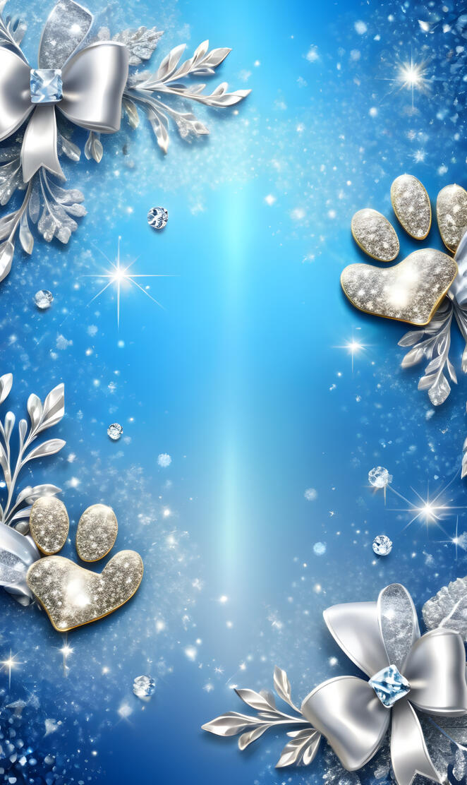 silver diamond paw prints