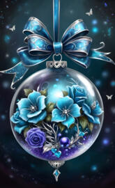 blue flowers, ornament