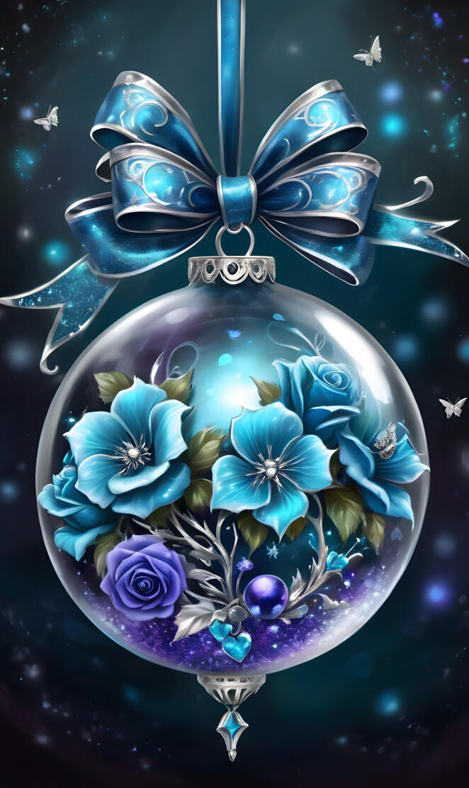 blue flowers, ornament