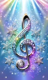 beautiful diamond snowflake treble clef