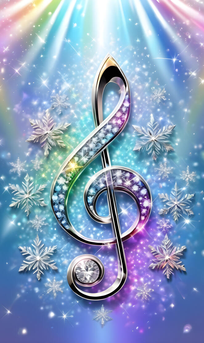 beautiful diamond snowflake treble clef