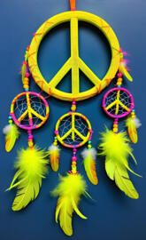 yellow peace dream catcher