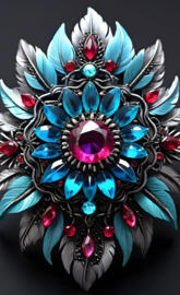 Jewels and Feathers in a Flower Style