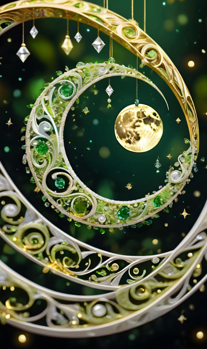 a gold and green shield