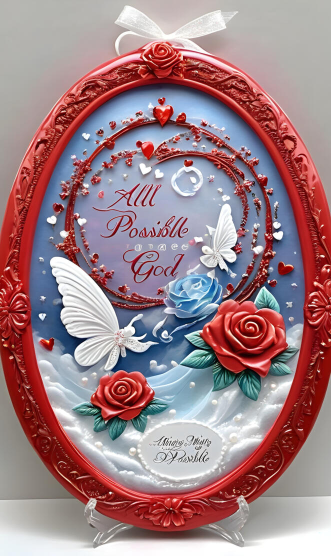 a cake with a red and blue frosting and a white ribbon