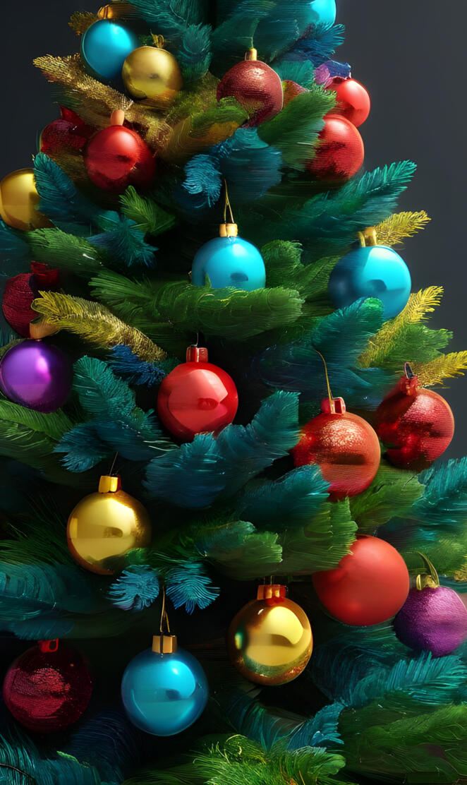 a christmas tree decorated with ornaments