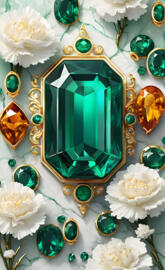 a wall with art and flowers