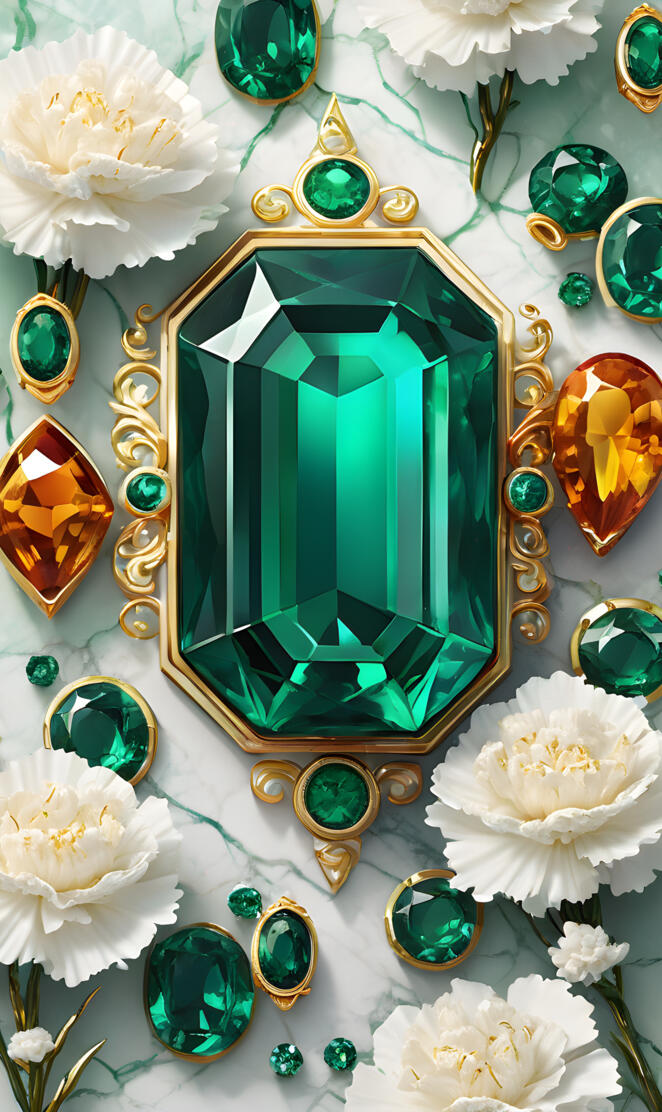 a wall with art and flowers