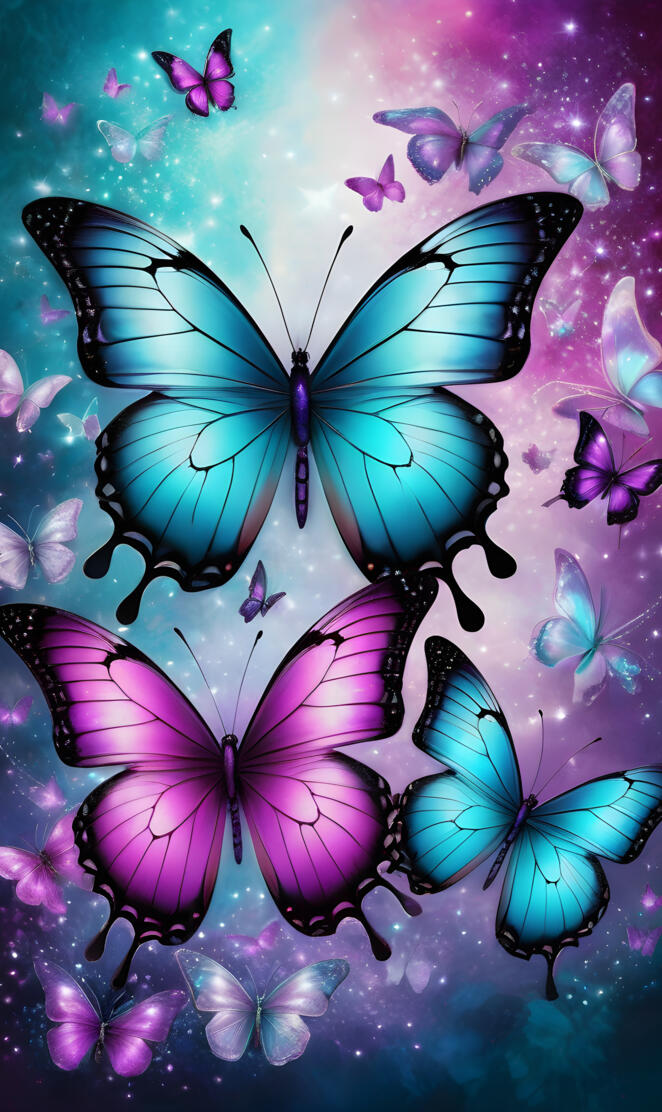 Glowing Whimsical Butterflies