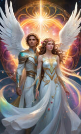 Seraphim, Cherubim, Ophanim, angels, loving and gentle, couple, winged