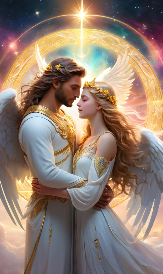 Seraphim, Cherubim, Ophanim, angels, loving and gentle, couple, loving
