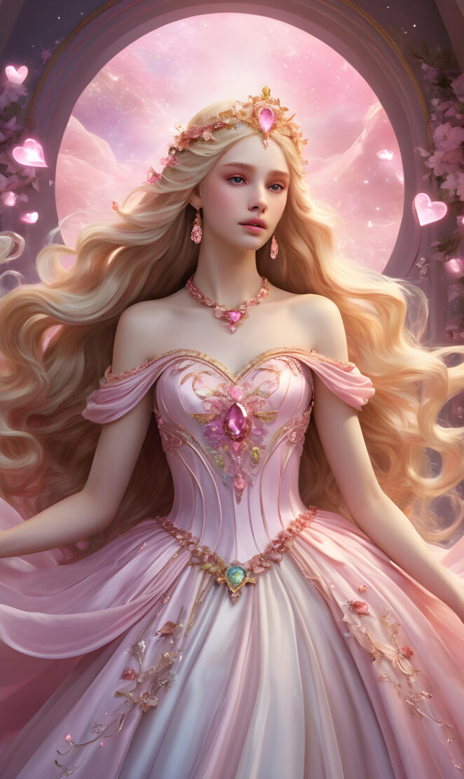 full moon angel, loving and caring, rainbow wings, mermaid gown