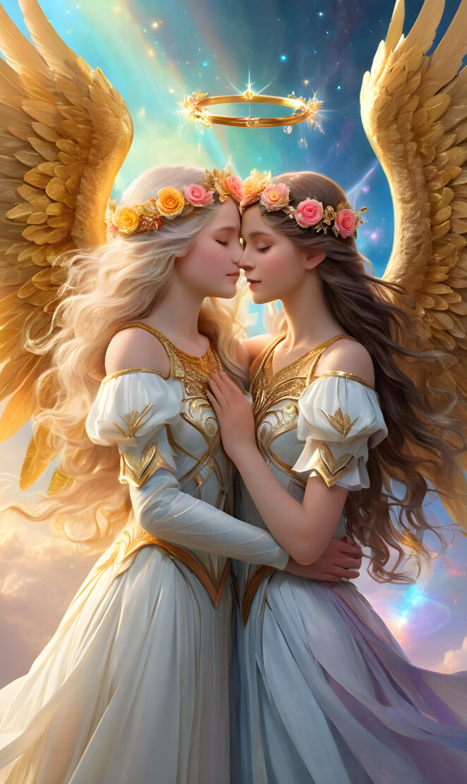 Seraphim, Cherubim, Ophanim, angels, loving and gentle, twins, winged