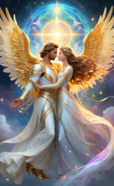 Seraphim, Cherubim, Ophanim, angels, loving and gentle, couple, winged