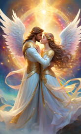 Seraphim, Cherubim, Ophanim, angels, loving and gentle, couple kissing