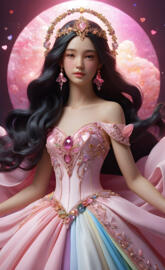 angel, beautiful_angel, morganite_pink, kunzite_pink, hearts, chiffon