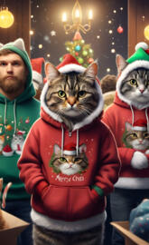 Christmas hoodie kitty
