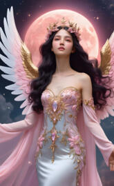full moon angel, lady synergy, loving and caring, mermaid gown