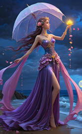 tiny angel under an umbrella