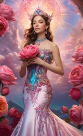 Lady Synergy w/flower, praying and repenting, cause JESUS is coming