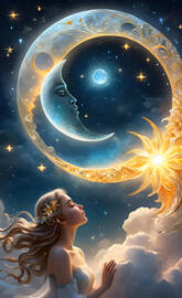 a child wishing on the moon