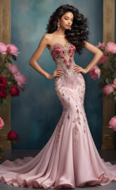 lady synergy, loving and gentle, begging forgiveness, silk, satin gown