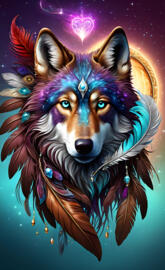 Wolf... Native American Style 
Fm610🌺