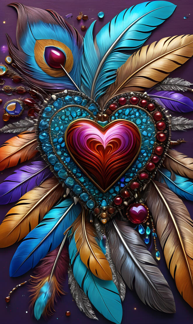 Heart & Stone Broach 
Fm610🌺