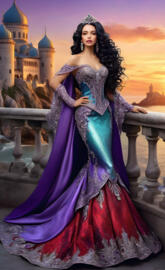 beautiful purple Lady and Queen