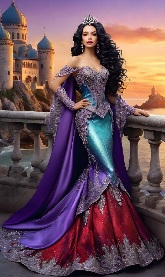 beautiful purple Lady and Queen