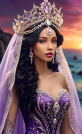 beautiful purple Lady and Queen