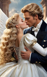 king prince charming and princess Guinevere kissing