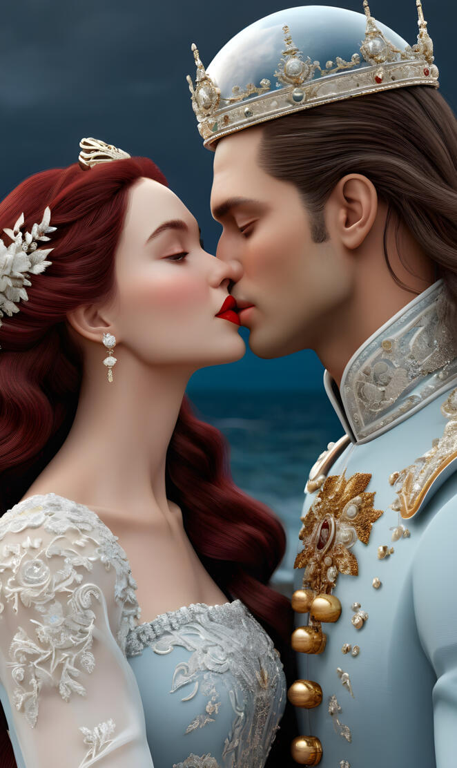 sunshine and MoonChild kissing