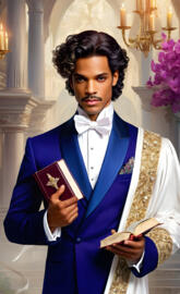 Prince Sammy, strong and loyal, capable and handsome, with his Bibles