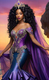 beautiful purple Lady and Queen