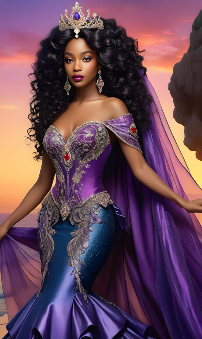 beautiful purple Lady and Queen