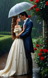 kissing in the rain
