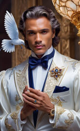 king Rolex, strong and loyal, capable and handsome, with silken wings