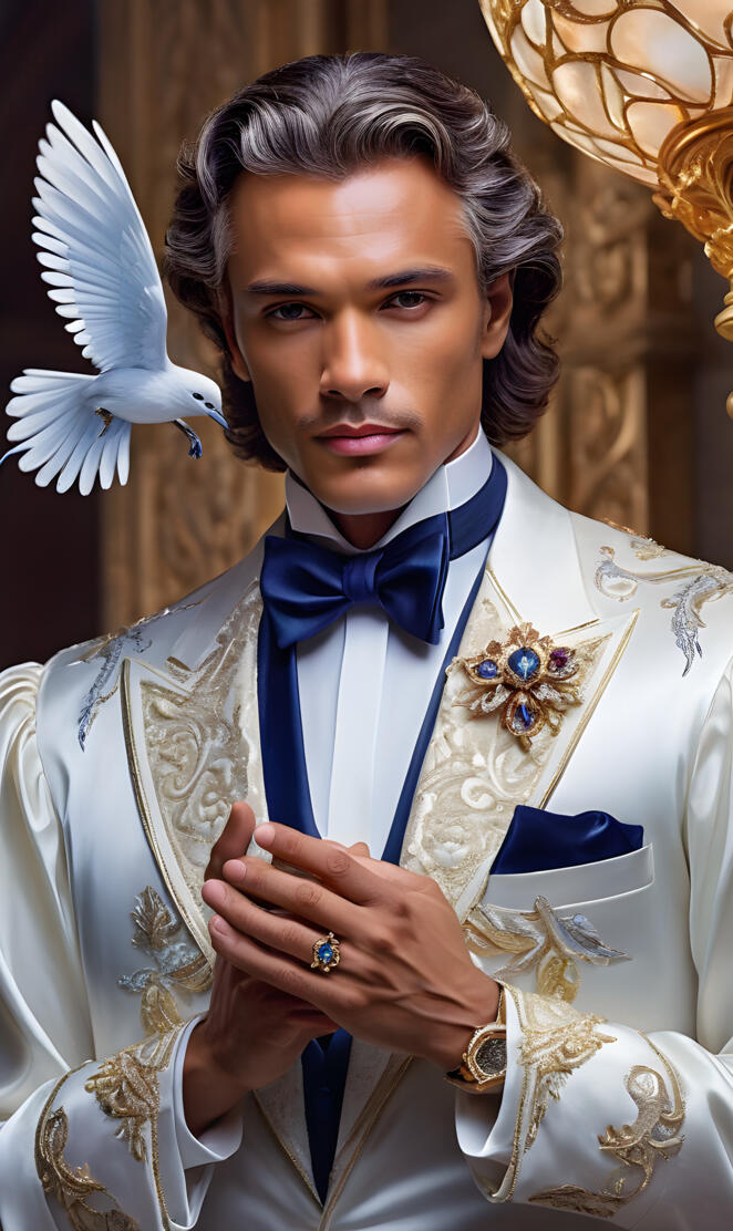 king Rolex, strong and loyal, capable and handsome, with silken wings