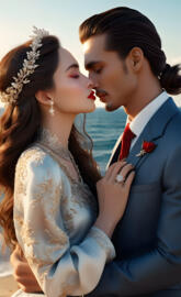 sunshine and MoonChild kissing