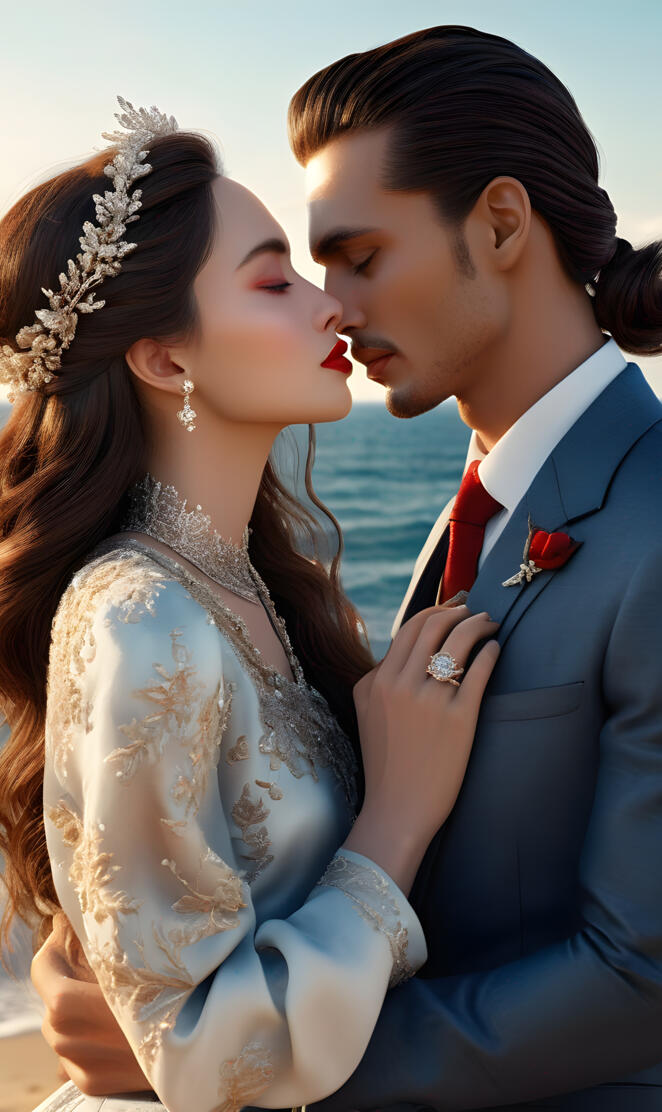 sunshine and MoonChild kissing