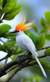 a bird sits on a branch