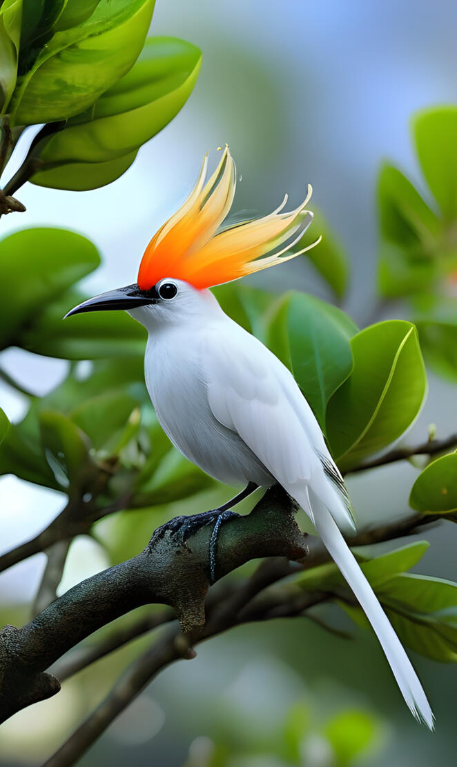a bird sits on a branch