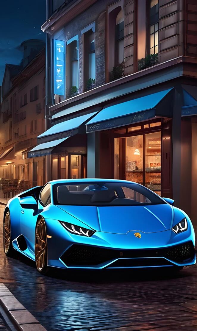 Blue Lamborghini huracan