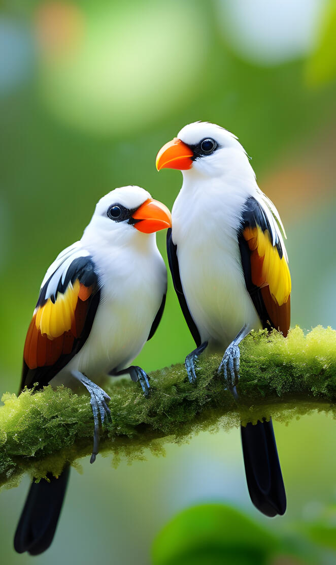 a couple of birds on a branch