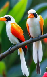 two birds on a branch