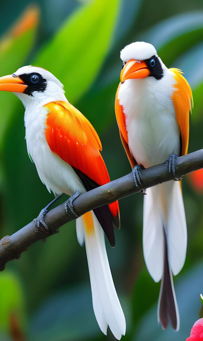 two birds on a branch
