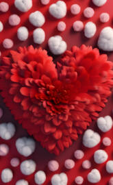 a red flower with white and pink petals