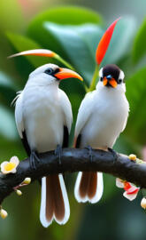 birds sitting on a branch