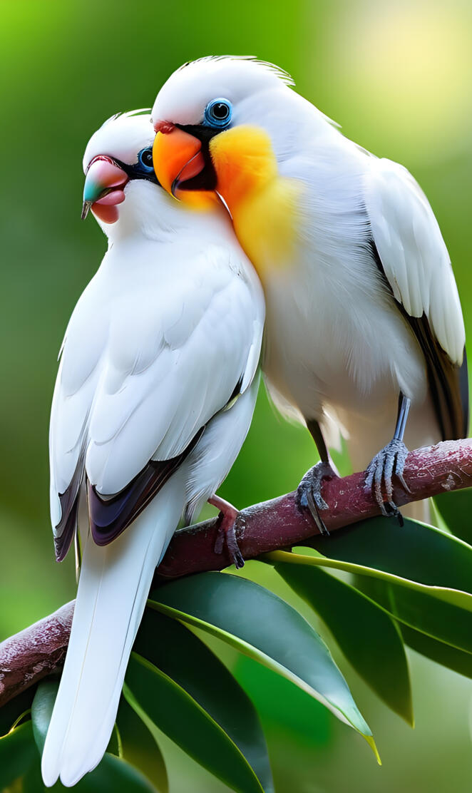 two birds on a branch